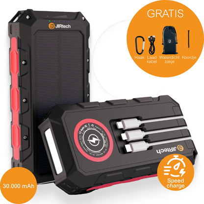 JIRTech® - Solar Powerbank 30,000 mAh